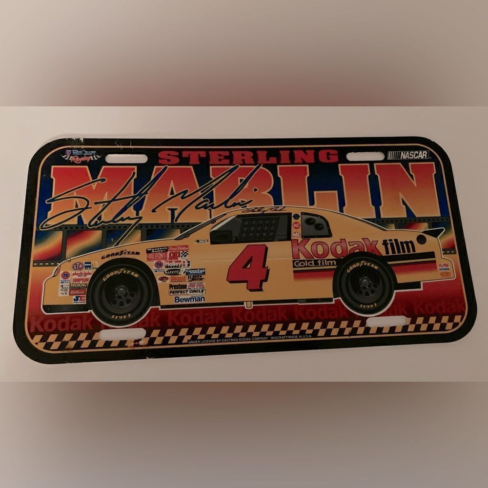 Sterling Marlin #4 Nascar Plastic License Plate NWT - Picture 2 of 2